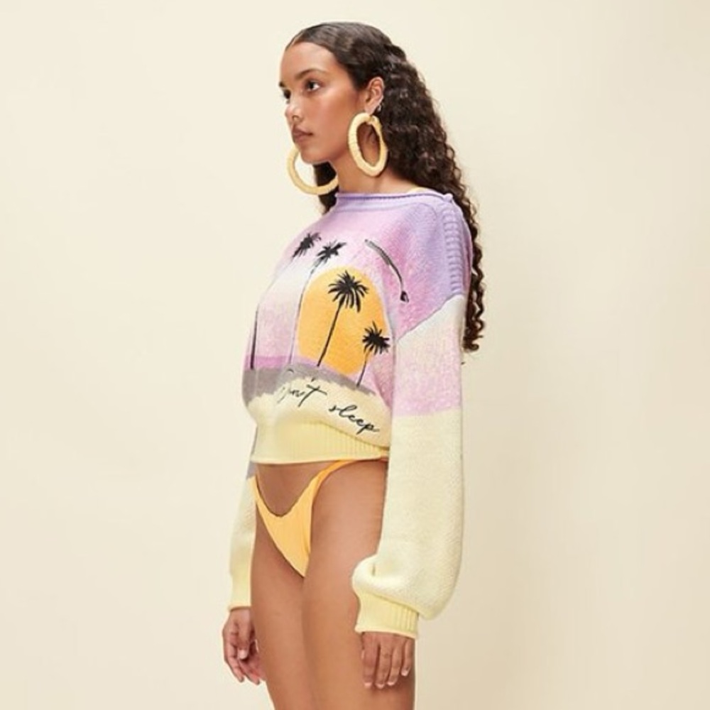 House of Sunny: Limited Edition Travel Flight Off-Shoulder Sweater Top - Picture 13 of 14
